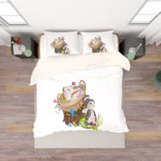3D White Rabbit Basket Quilt Cover Set Bedding Set Duvet Cover Pillowcases SF37- Jess Art Decoration