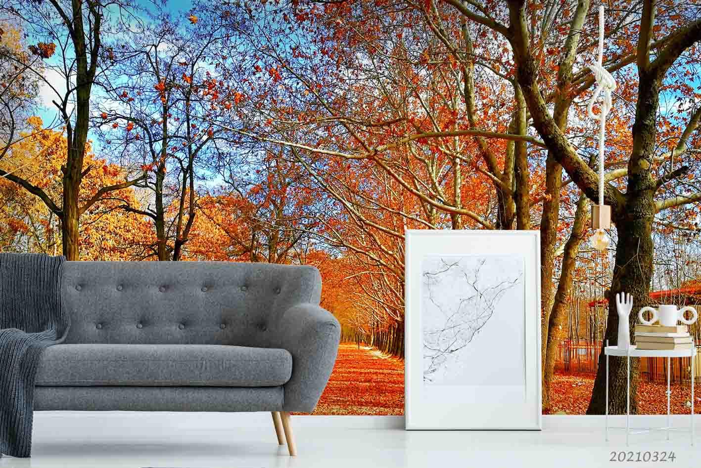 3D Autumn Forest Nature Landscape Wall Mural Wallpaper LQH 351- Jess Art Decoration