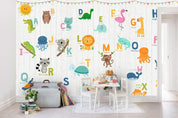 3D Cartoon Colorful Animals Letters Wall Mural Wallpaper 04- Jess Art Decoration