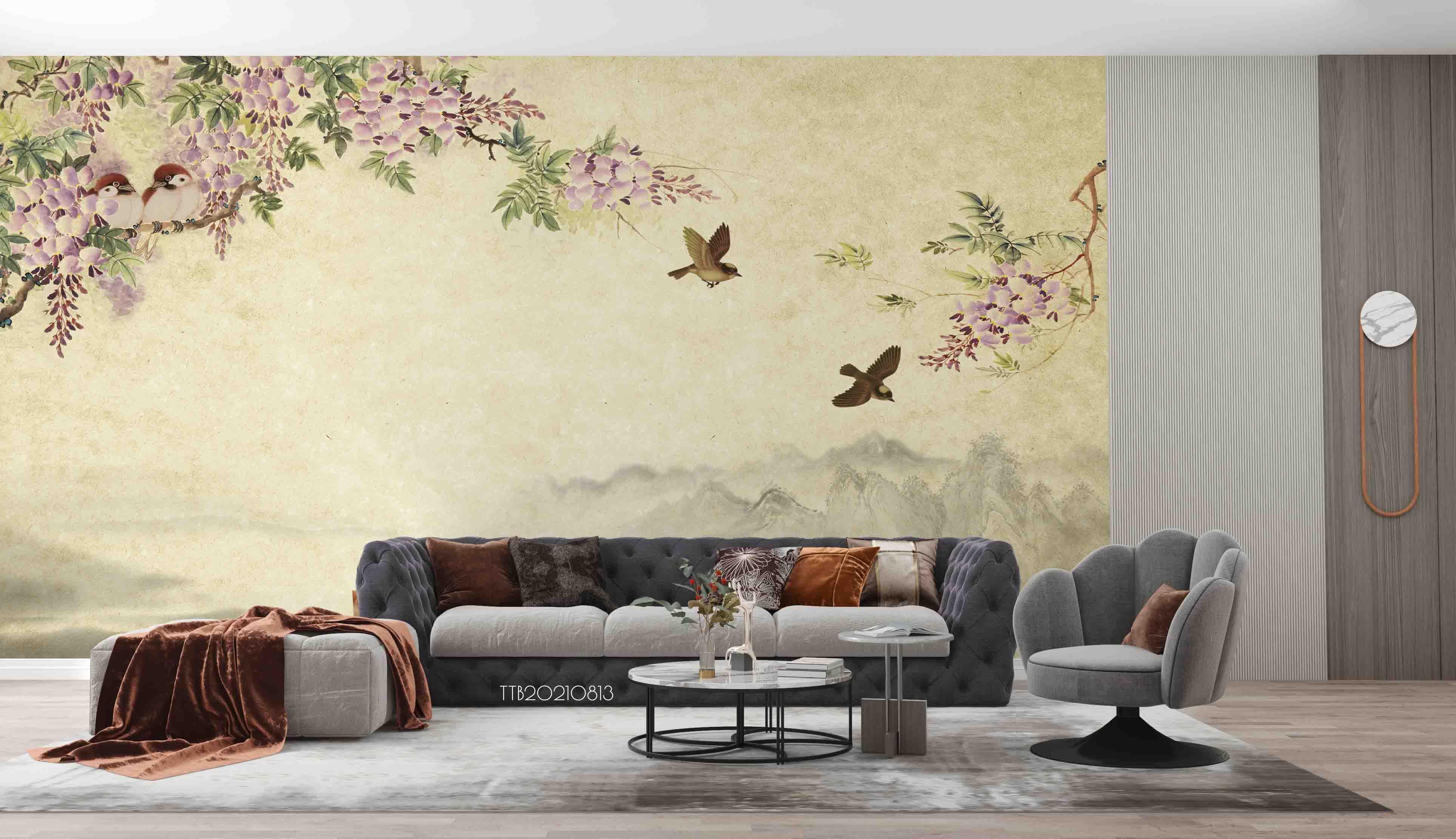 3D Chinese Style Floral Bird Scenery Wall Mural Wallpaper SWW5079- Jess Art Decoration