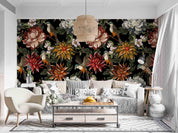 3D Vintage Blooming Flower Bird Pattern Wall Mural Wallpaper GD 3519- Jess Art Decoration
