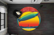 3D Led Zeppelin Rock Band Non-Slip Round Rug Mat 80- Jess Art Decoration
