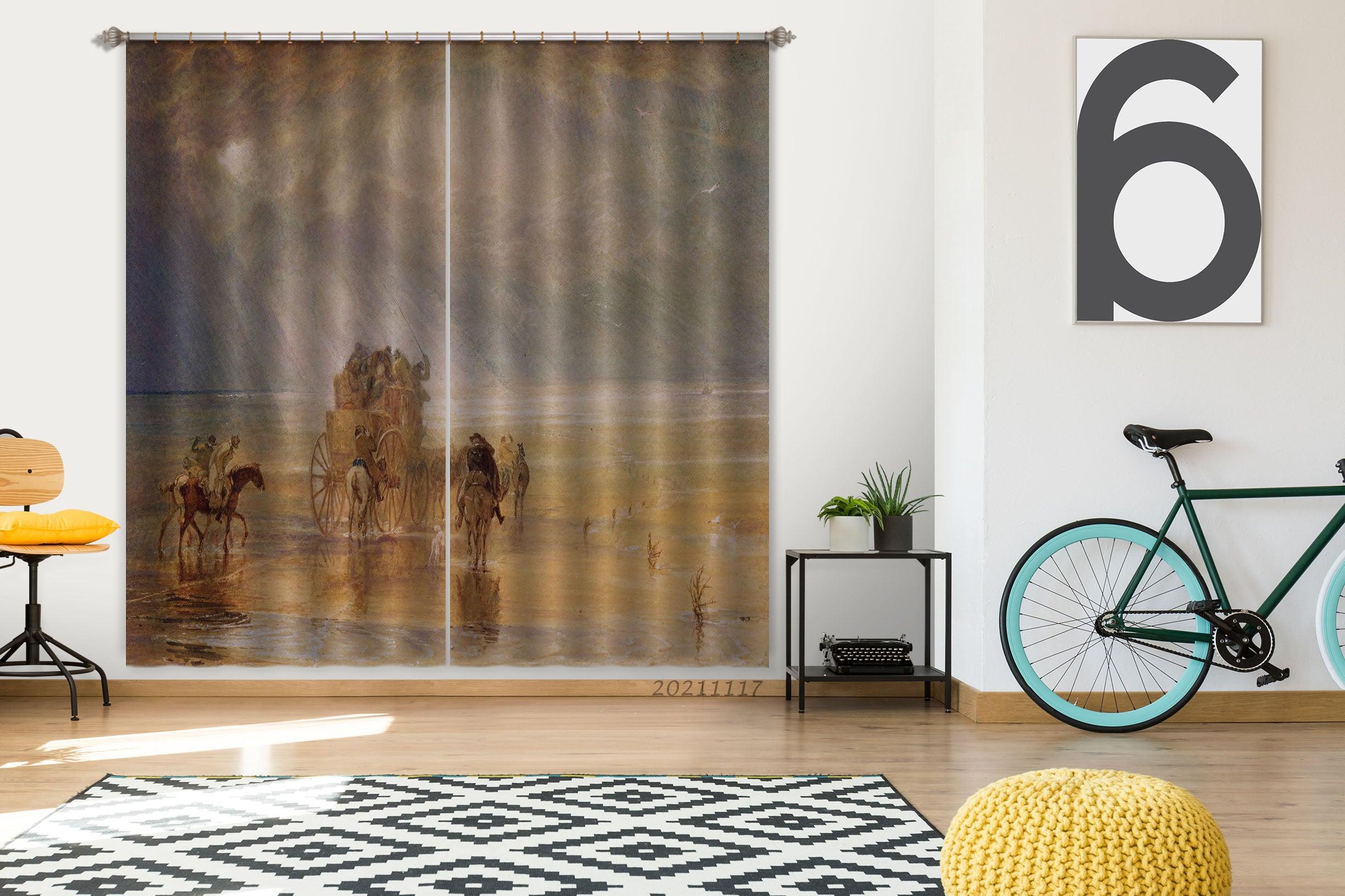 3D Landscape Oil Painting Curtains and Drapes LQH 36- Jess Art Decoration