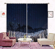 3D Landscape Mountain Forest Stars Sky Night Curtains and Drapes GD 4317- Jess Art Decoration