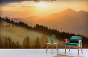 3D Sunset Sky Mountain Forest Landscape Wall Mural Wallpaper LQH 58- Jess Art Decoration