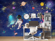 3D Cartoon Space Astronaut Planet Rocket Wall Mural Wallpaper GD 3315- Jess Art Decoration