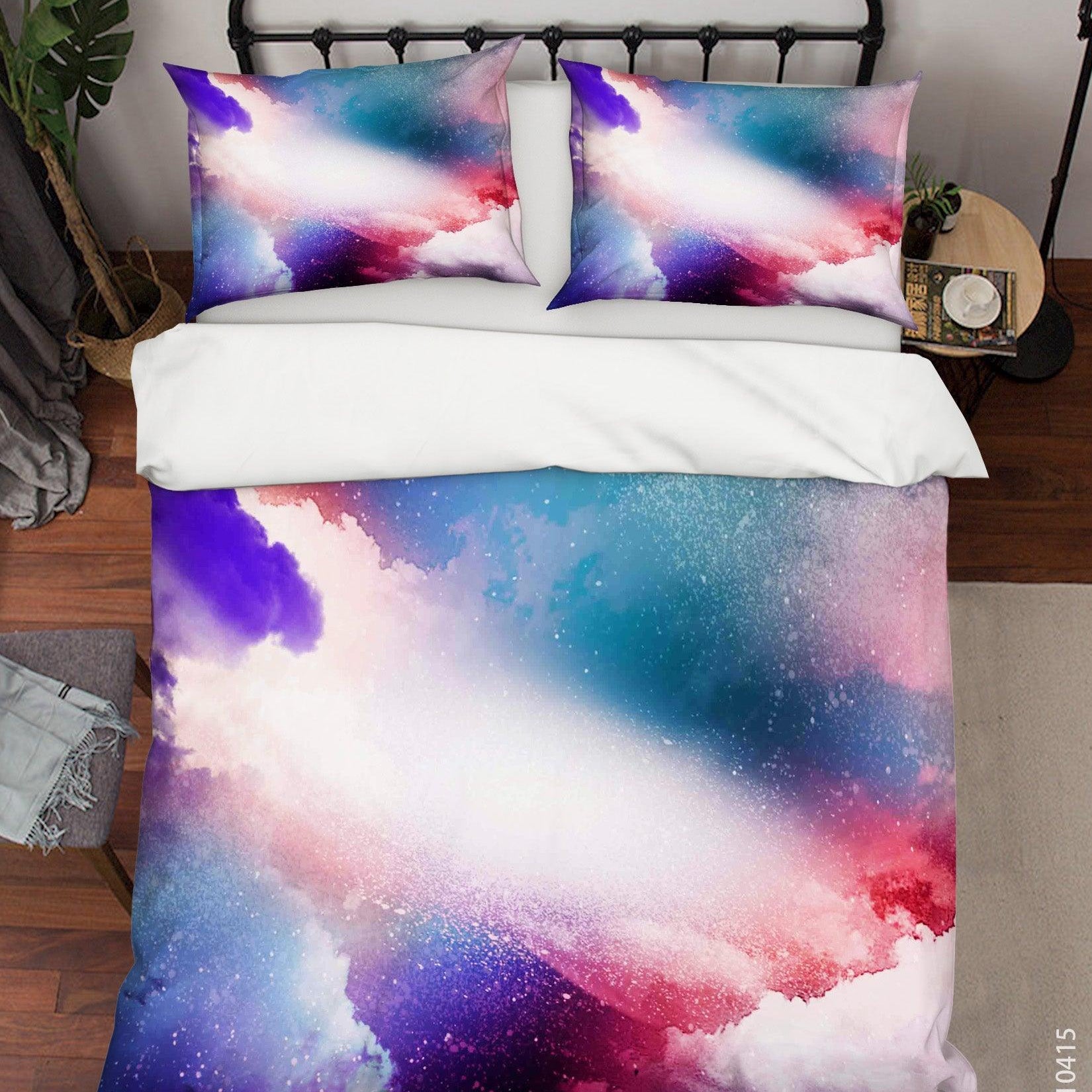 3D Abstract Colored Space Cloud Quilt Cover Set Bedding Set Duvet Cover Pillowcases 94- Jess Art Decoration