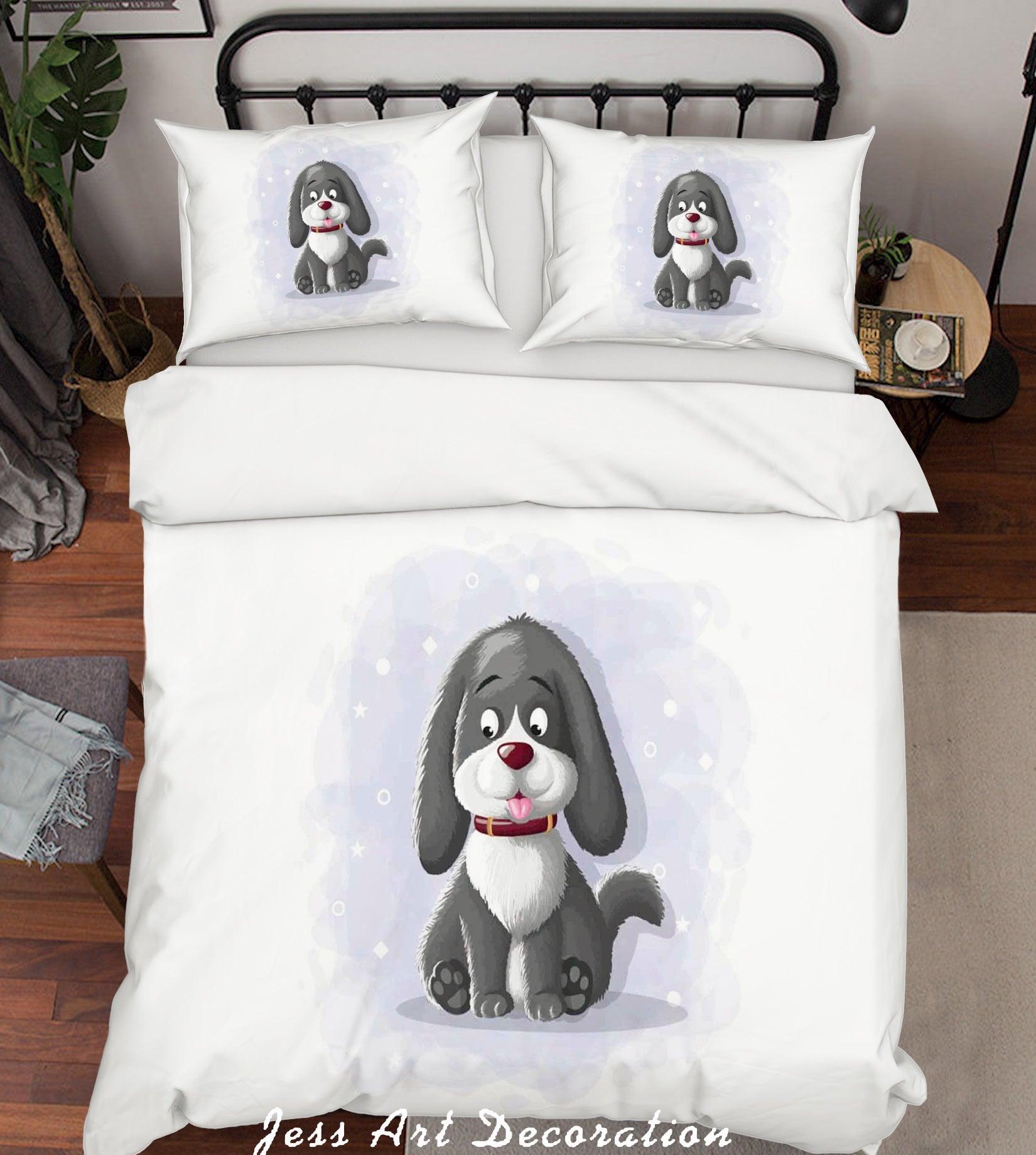 3D White Dog Quilt Cover Set Bedding Set Duvet Cover Pillowcases SF40- Jess Art Decoration