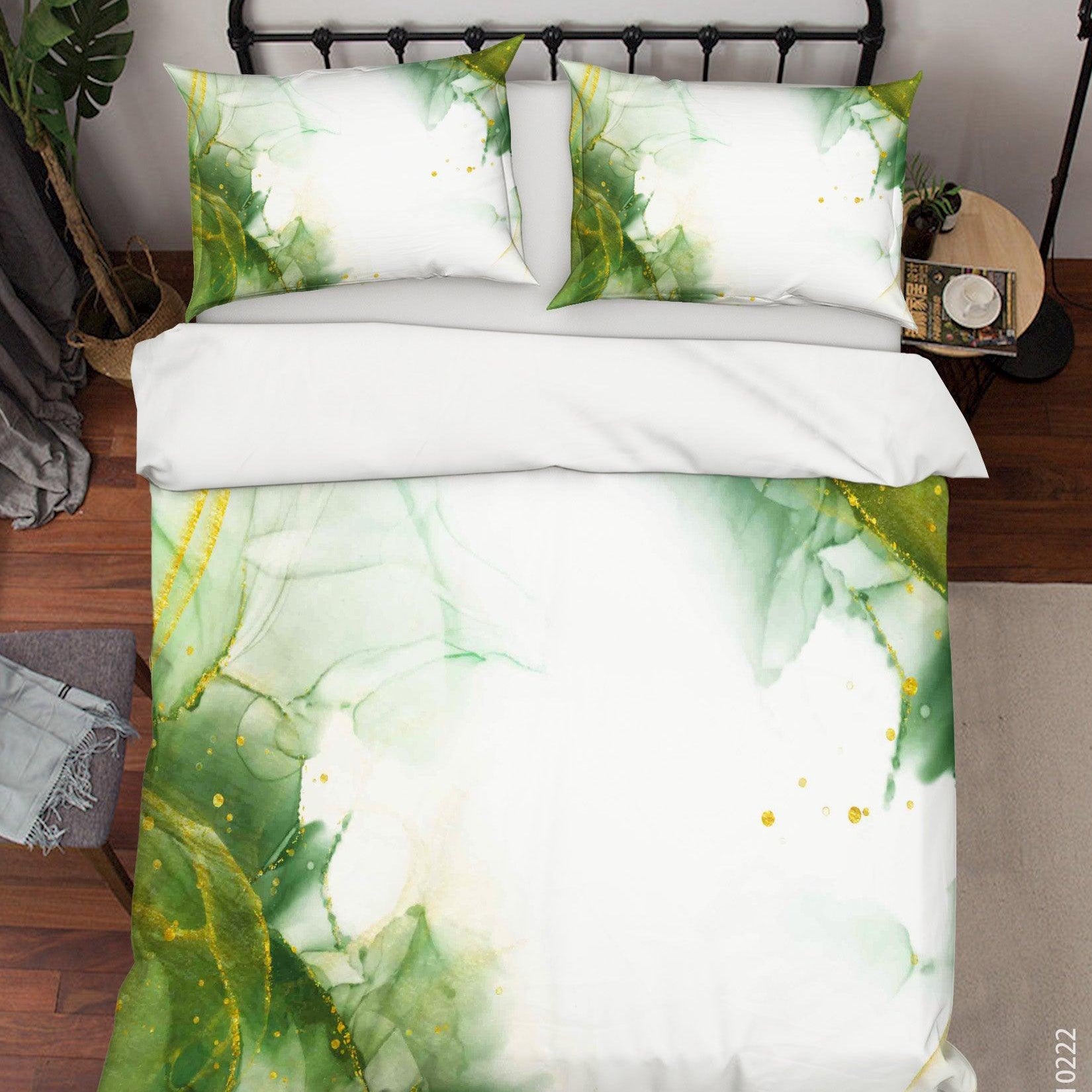 3D Watercolor Green Marble Quilt Cover Set Bedding Set Duvet Cover Pillowcases 153- Jess Art Decoration