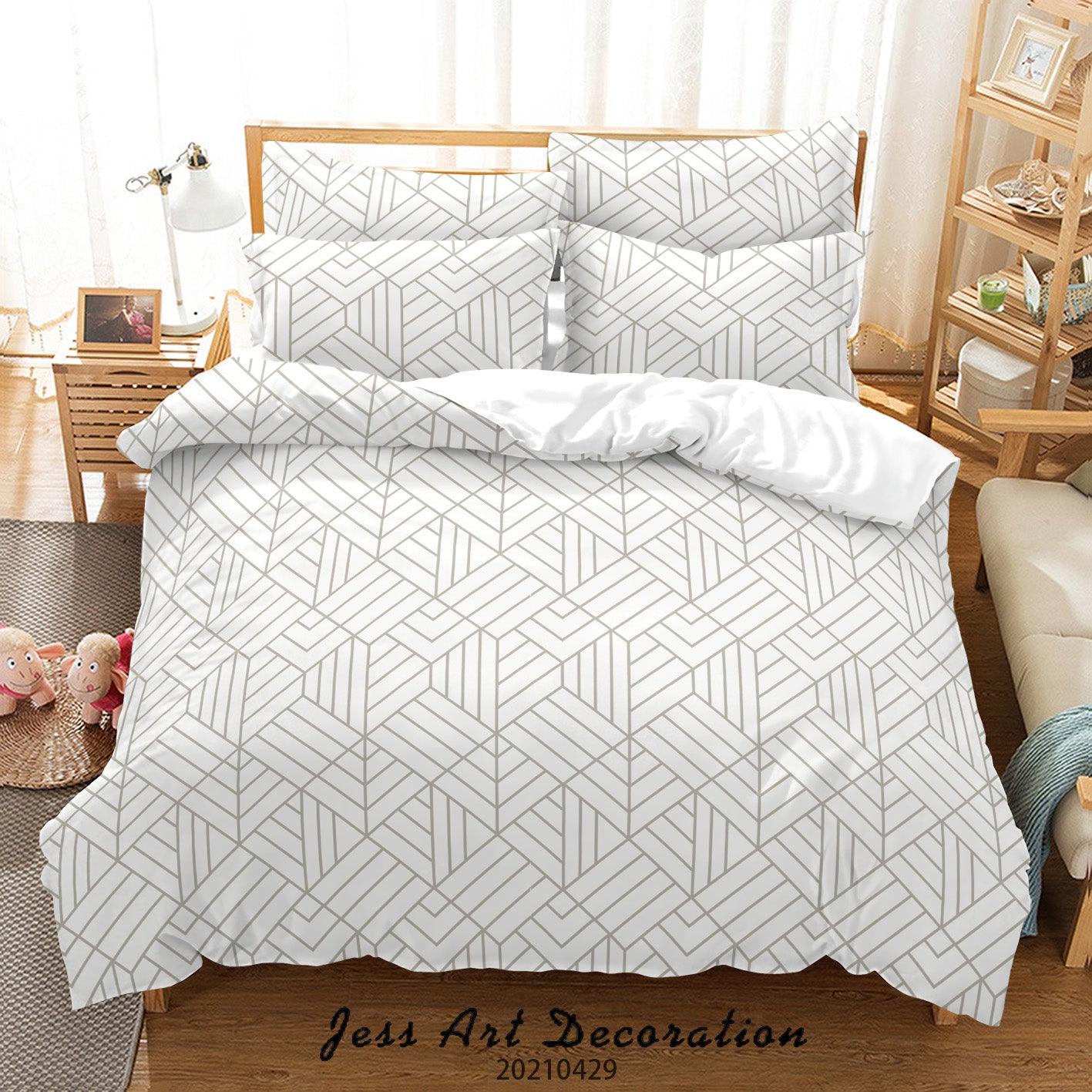 3D Abstract Geometric Pattern Quilt Cover Set Bedding Set Duvet Cover Pillowcases 13- Jess Art Decoration
