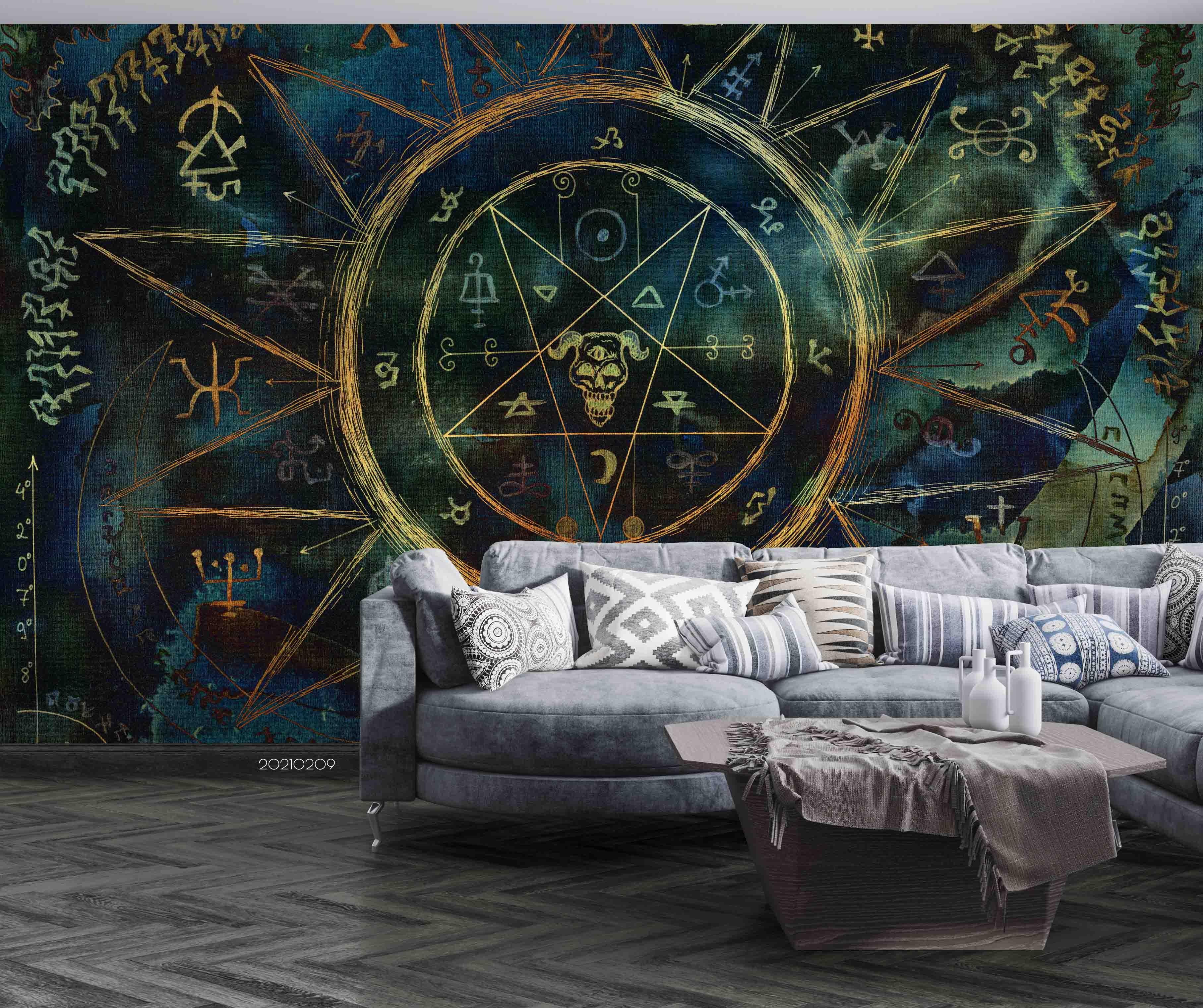 3D Space Constellation Symbol Totem Wall Mural Wallpaper LQH 175- Jess Art Decoration