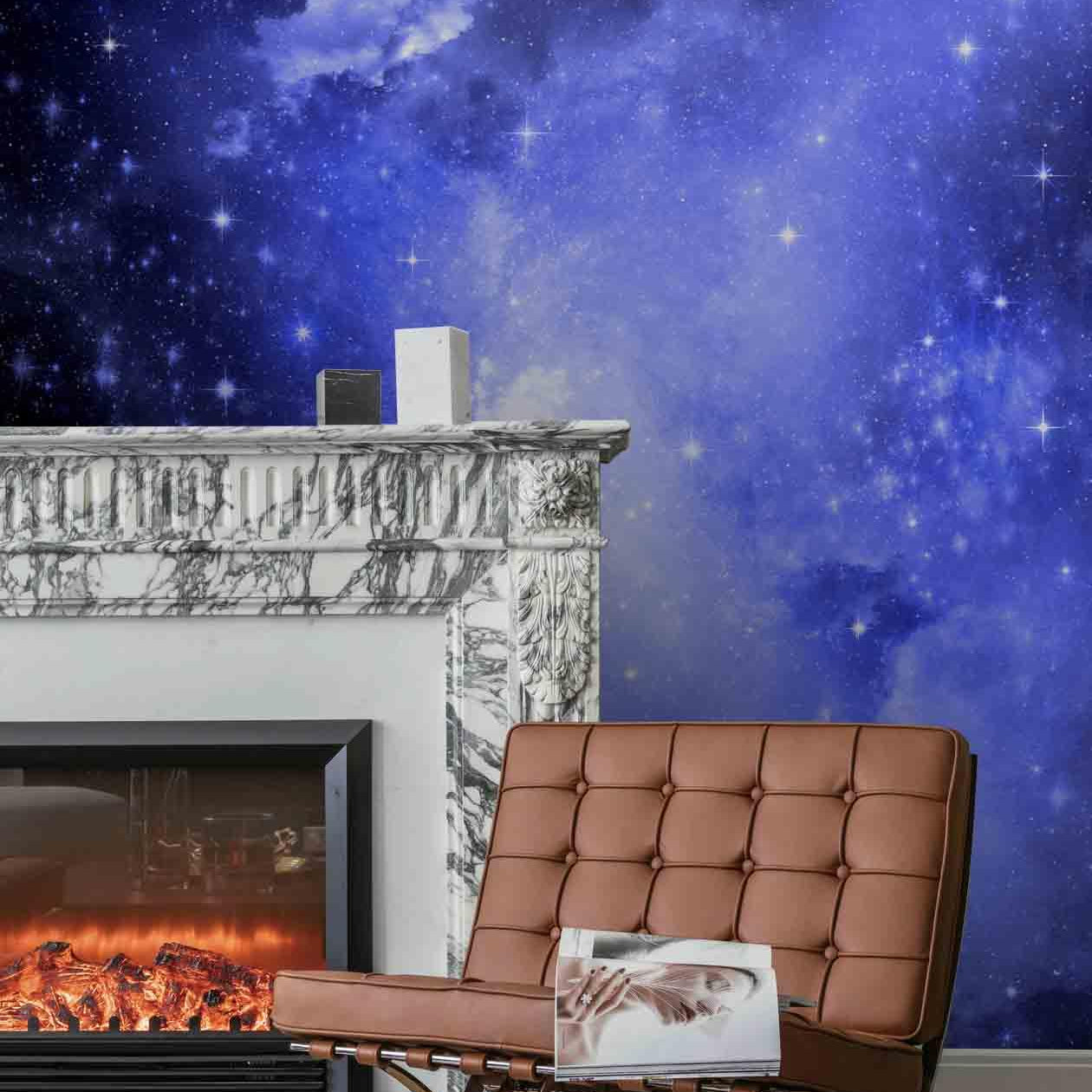 3D Blue Universe Nebula Star Sky Wall Mural Wallpaper 06- Jess Art Decoration
