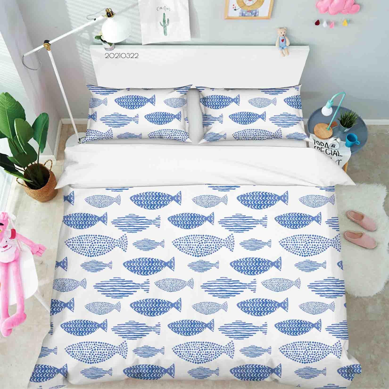 3D Watercolor Sealife Fish Quilt Cover Set Bedding Set Duvet Cover Pillowcases 32 LQH- Jess Art Decoration