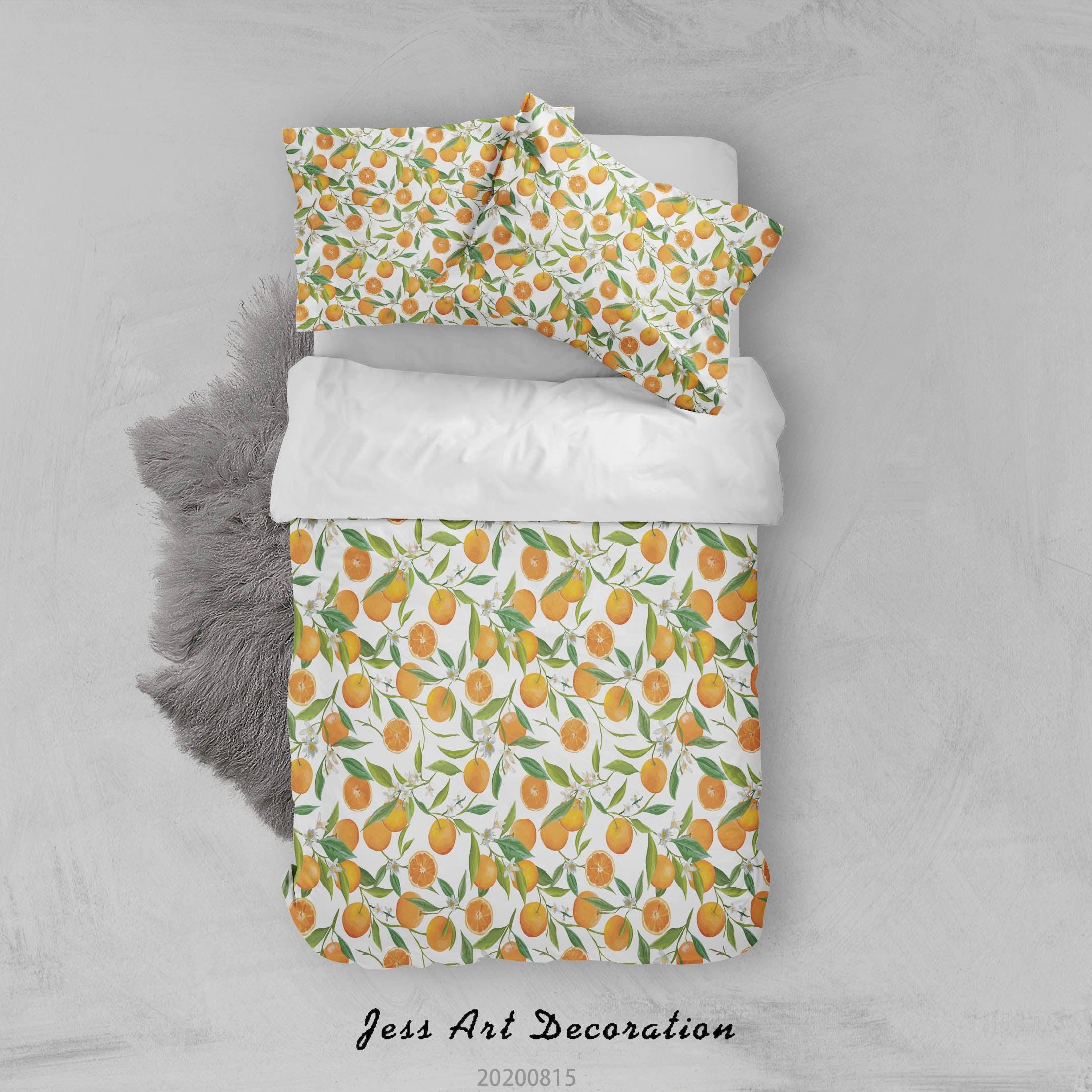 3D Orange Fruity Plant Quilt Cover Set Bedding Set Duvet Cover Pillowcases LXL- Jess Art Decoration