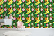 3D Cartoon Colorful Fruity Green Leaves Wall Mural Wallpaper LXL 993- Jess Art Decoration