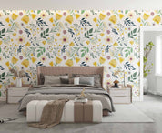 3D Fresh Floral Leaves White Background Wall Mural Wallpaper GD 288- Jess Art Decoration