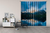 3D Mountain Lake Fog Curtains and Drapes GD 1538- Jess Art Decoration