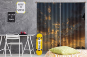 3D Golden Sunbeams Sky Clouds Trees Curtains and Drapes GD 1226- Jess Art Decoration