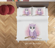3D White Owl Quilt Cover Set Bedding Set Duvet Cover Pillowcases SF83- Jess Art Decoration
