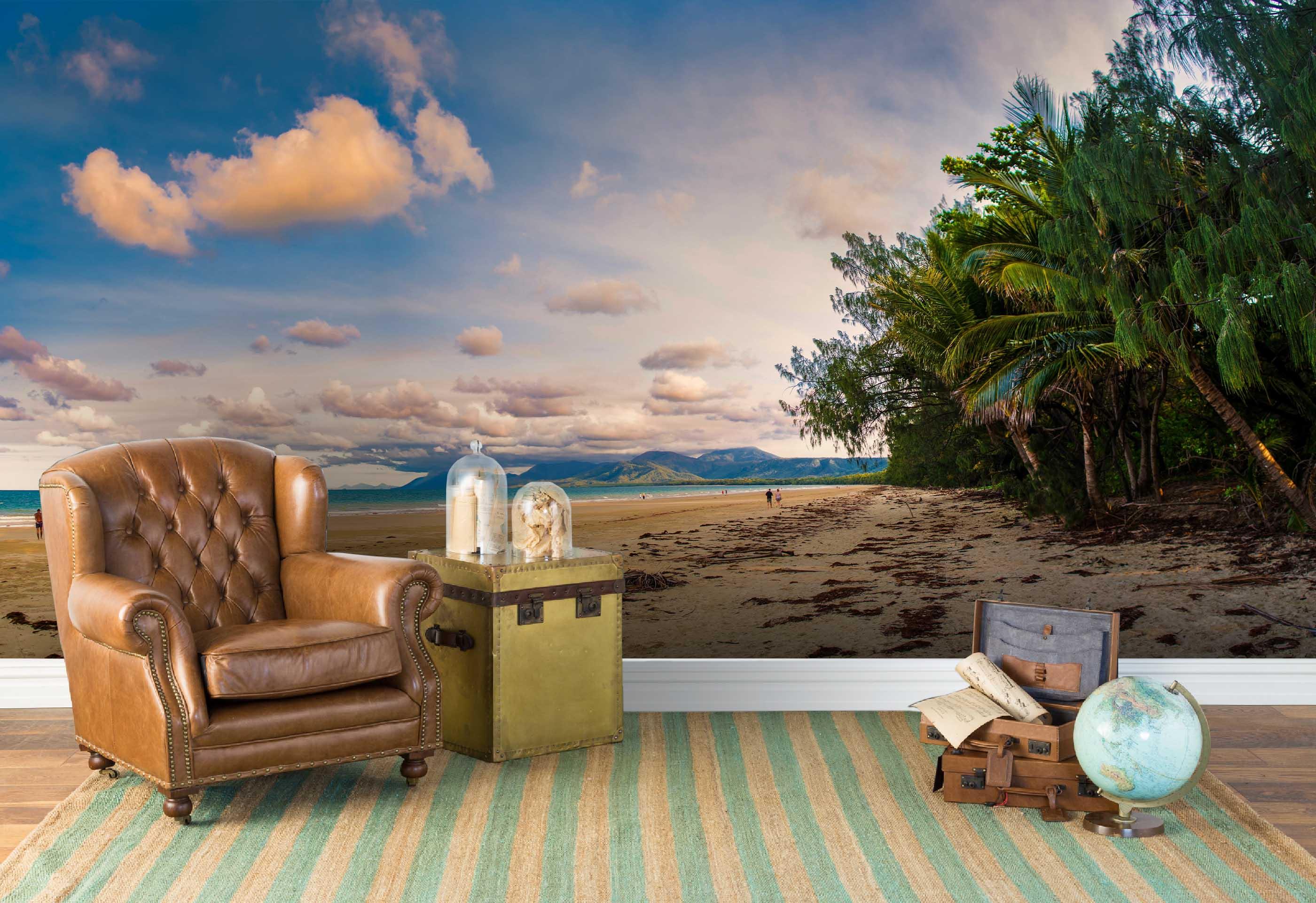 3D blue sky sea tree wall mural wallpaper 100- Jess Art Decoration