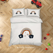 3D White Rainbow Star Quilt Cover Set Bedding Set Duvet Cover Pillowcases SF79- Jess Art Decoration