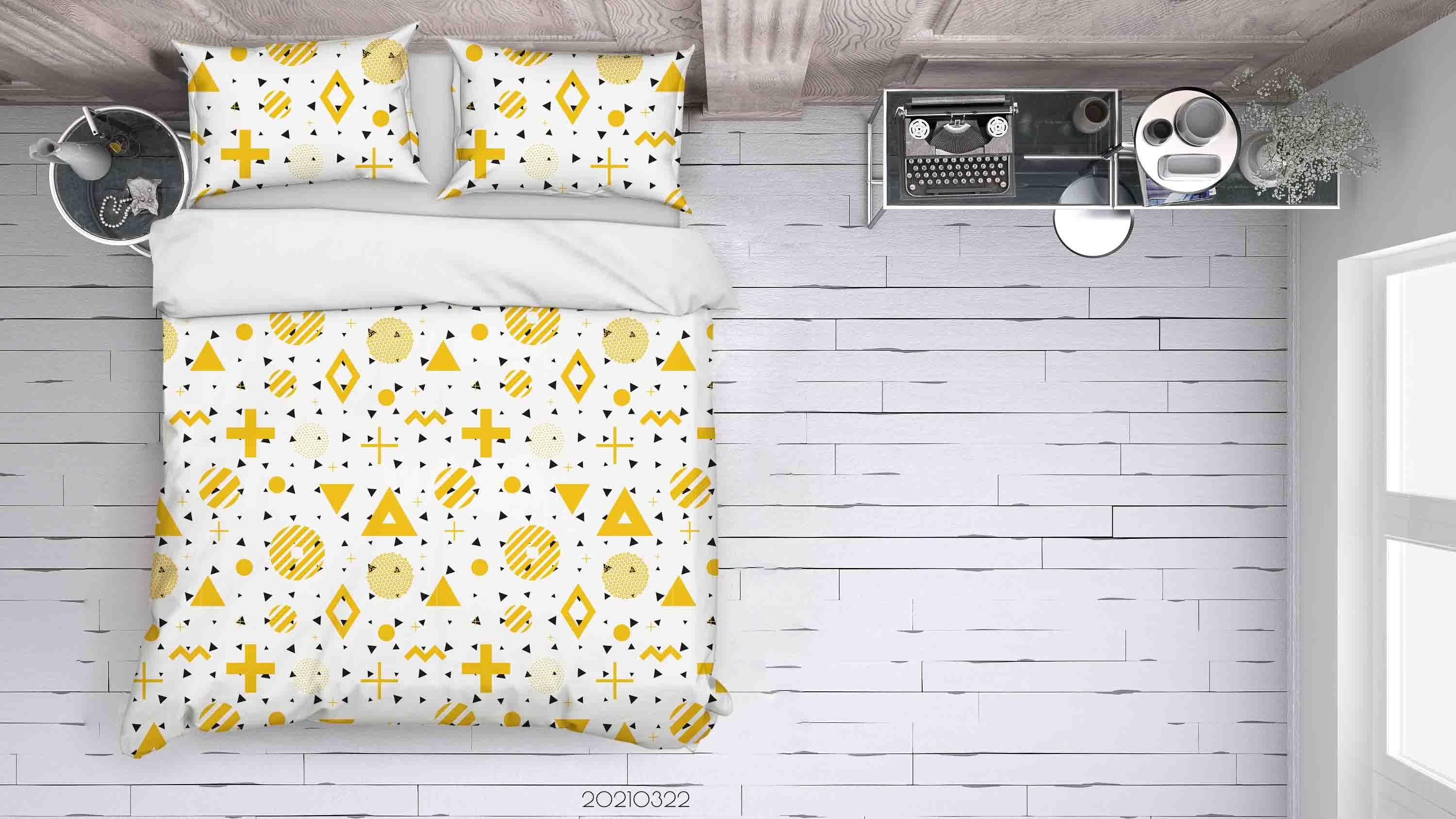 3D Abstract Geometric Pattern Quilt Cover Set Bedding Set Duvet Cover Pillowcases 22 LQH- Jess Art Decoration