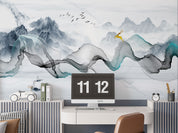 3D Abstract Art Mountain Bird Deer Ink Landscape Wall Mural Wallpaper GD 2458- Jess Art Decoration