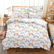 3D Hand Drawn Colorful Rainbow Heart Pattern Quilt Cover Set Bedding Set Duvet Cover Pillowcases LXL- Jess Art Decoration
