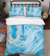 3D Abstract Blue Marble Texture Quilt Cover Set Bedding Set Duvet Cover Pillowcases 77- Jess Art Decoration