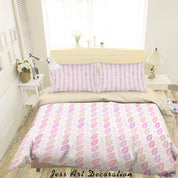 3D Pink Leaves Quilt Cover Set Bedding Set Duvet Cover Pillowcases SF08- Jess Art Decoration