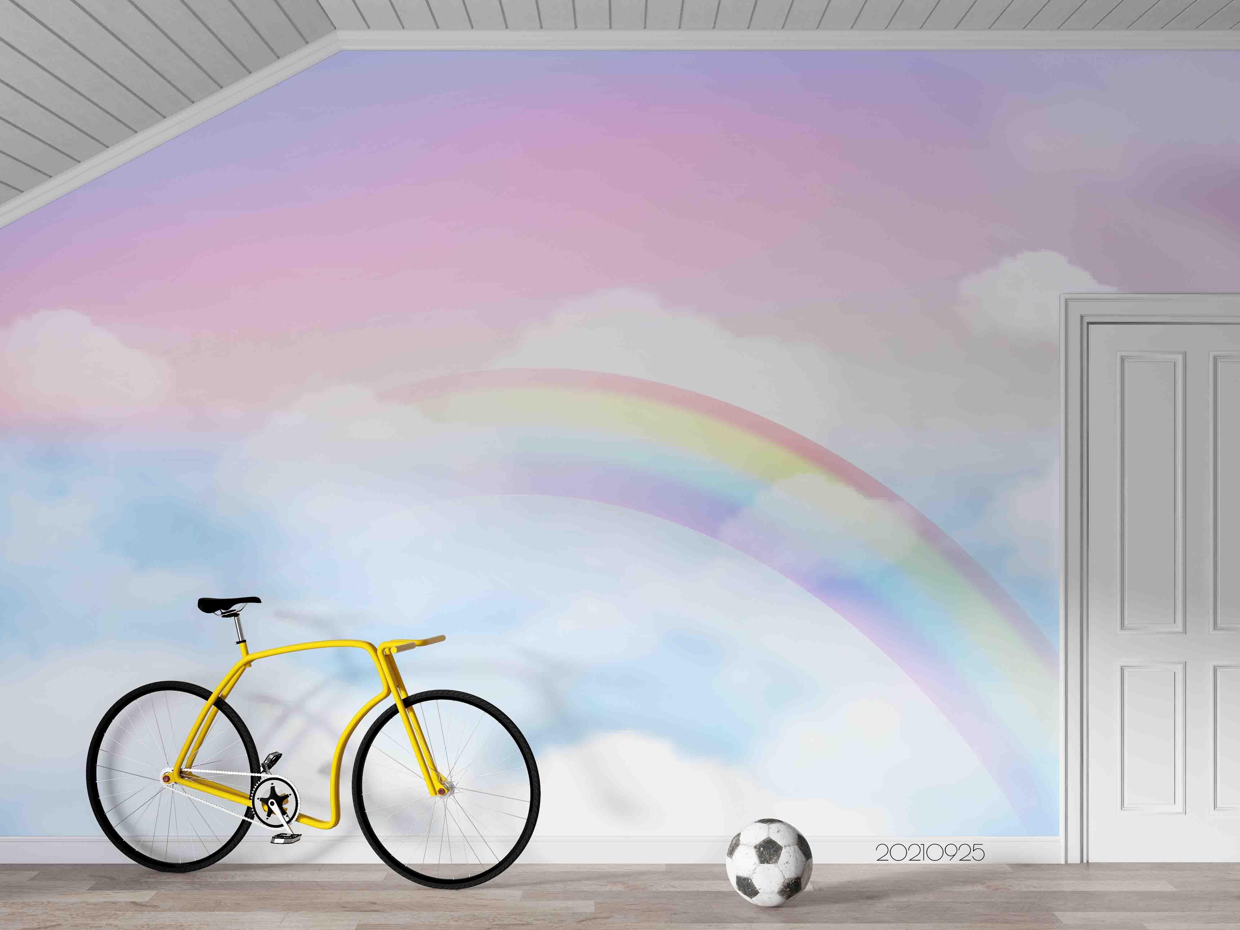3D Sky Cloud Rainbow Wall Mural Wallpaper LQH 262- Jess Art Decoration