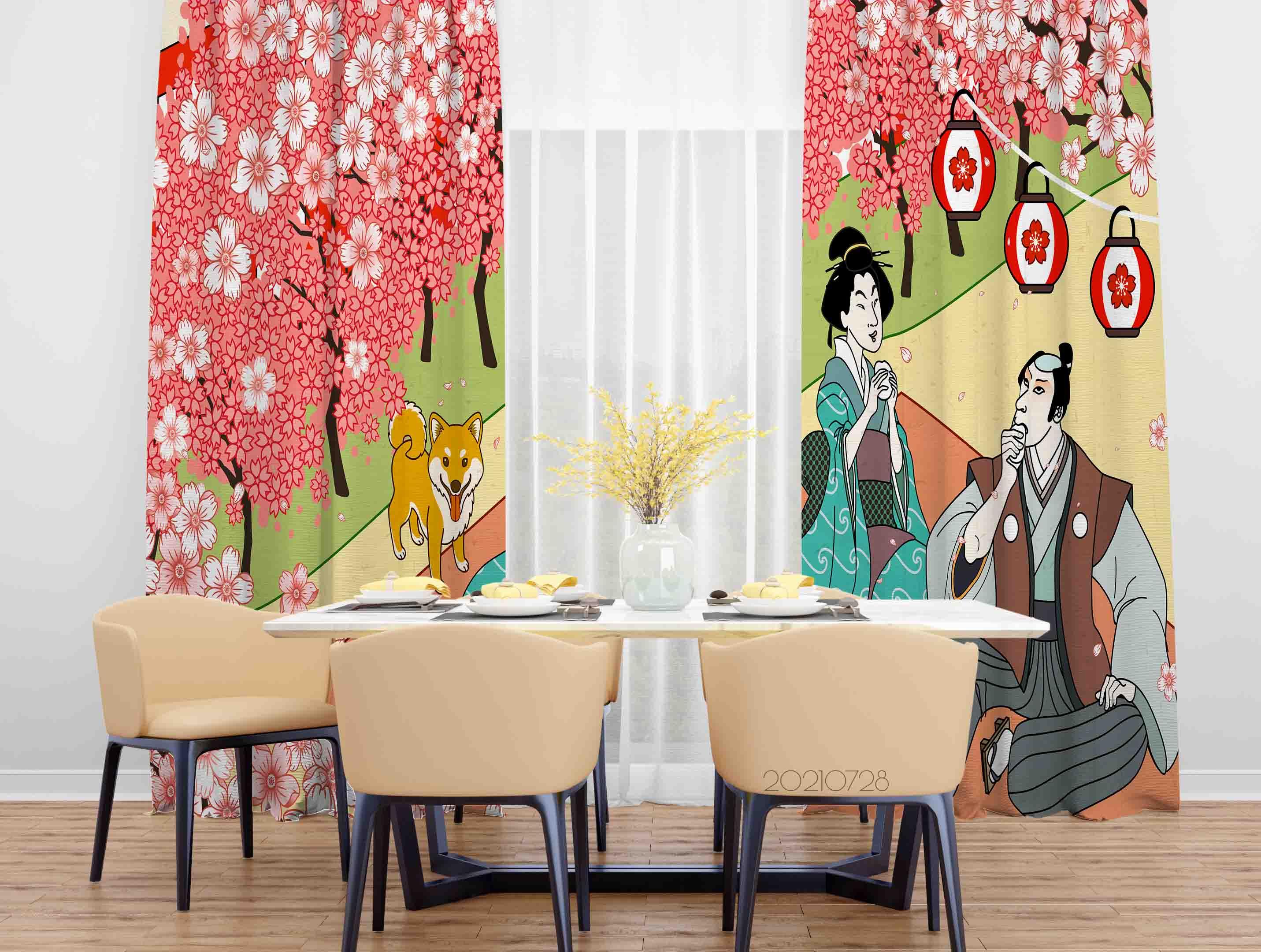 3D Japan Customs Curtains and Drapes LQH 76- Jess Art Decoration