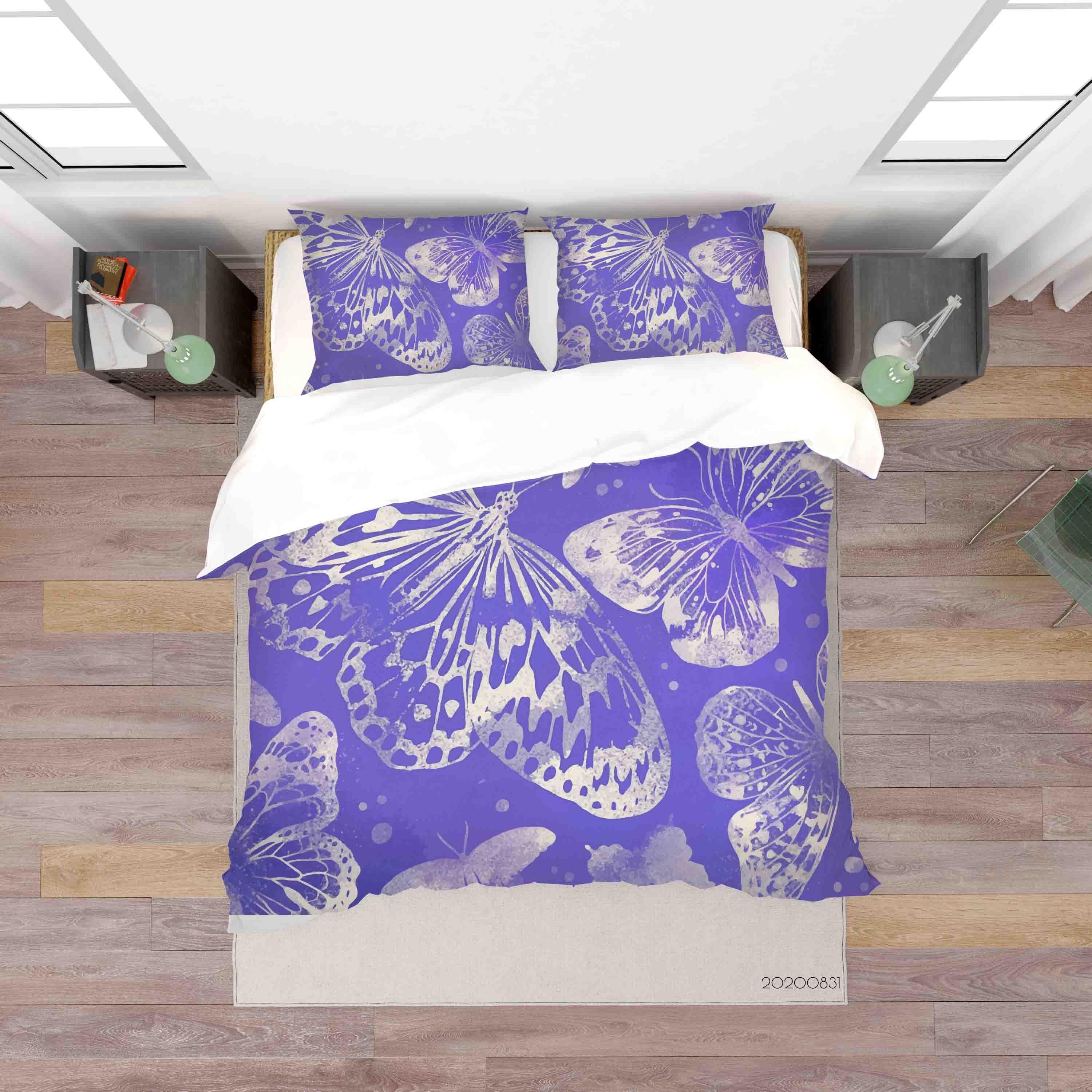3D Butterflies Pattern Quilt Cover Set Bedding Set Duvet Cover Pillowcases WJ 3409- Jess Art Decoration