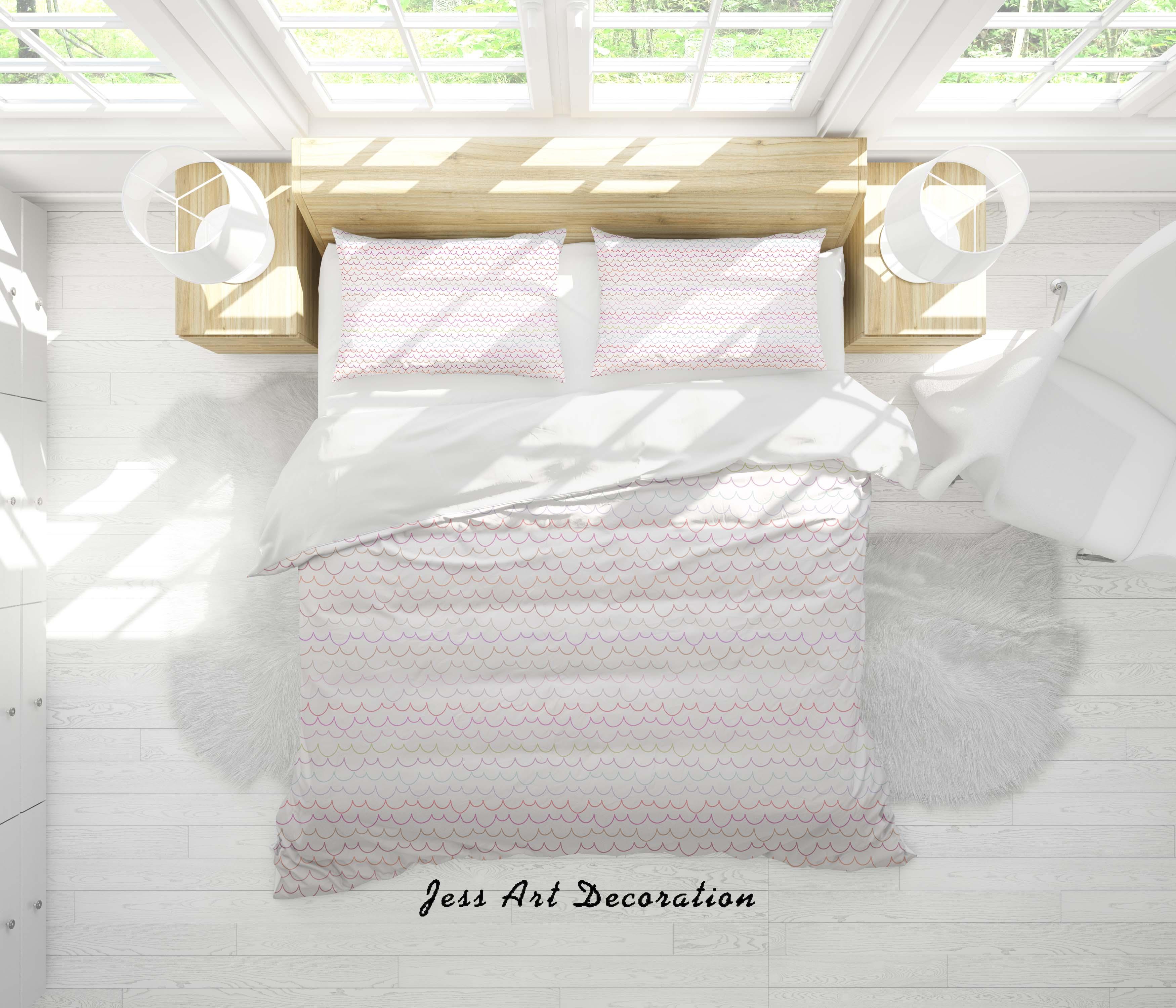 3D Wave Wavy Line Quilt Cover Set Bedding Set Duvet Cover Pillowcases SF35- Jess Art Decoration