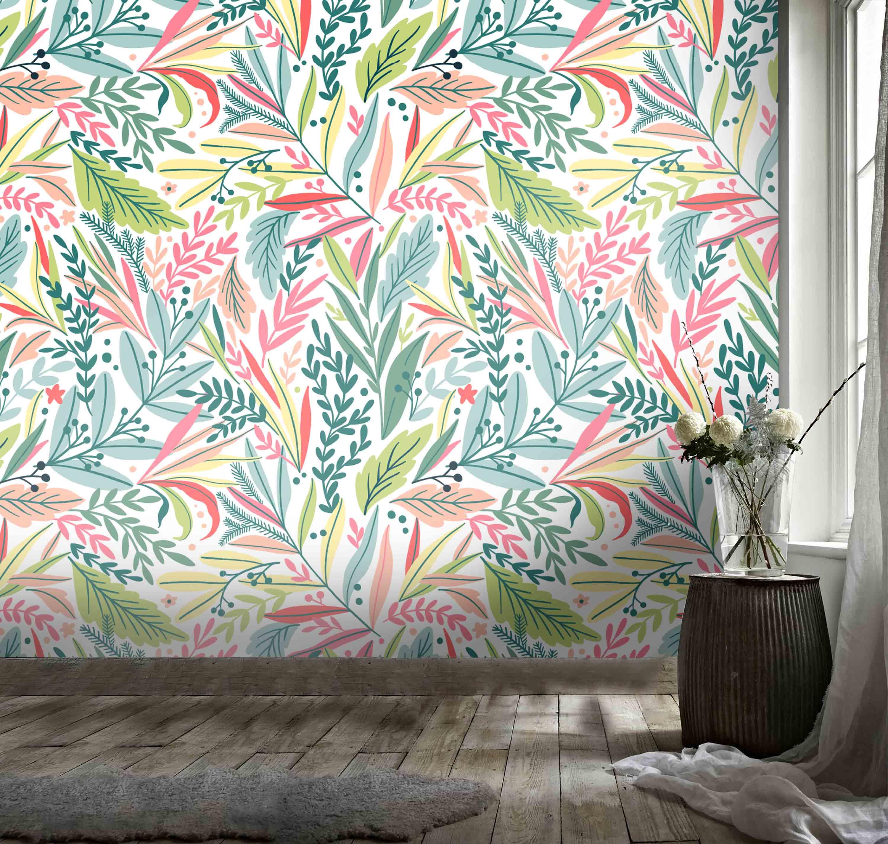 3D Leaves Branch Wall Mural Wallpaper 74- Jess Art Decoration