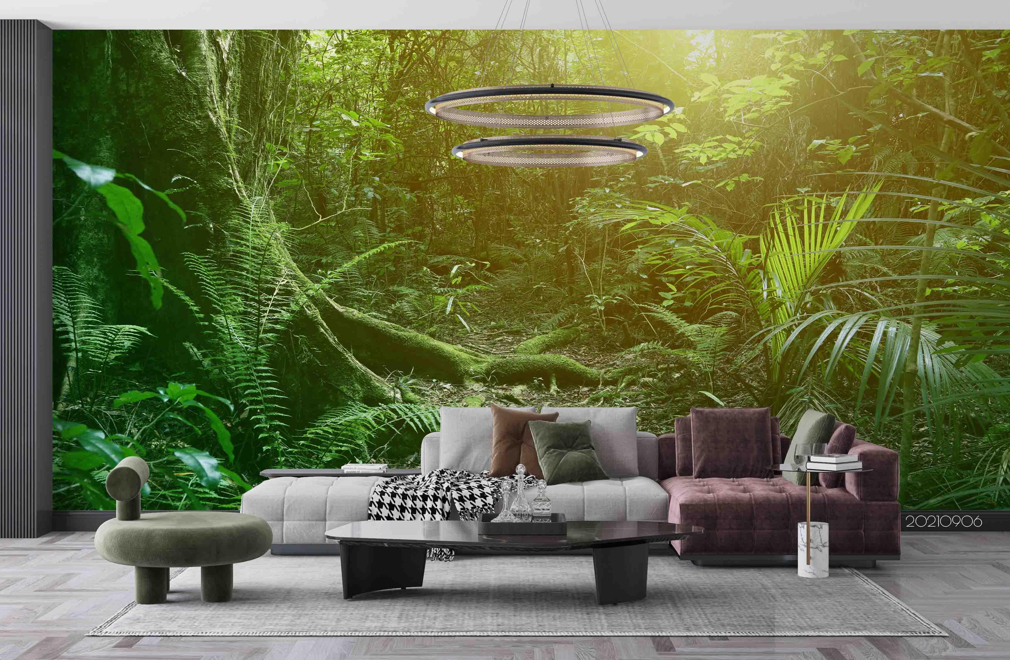 3D Sunshine Green Forest Landscape Wall Mural Wallpaper LQH 579- Jess Art Decoration