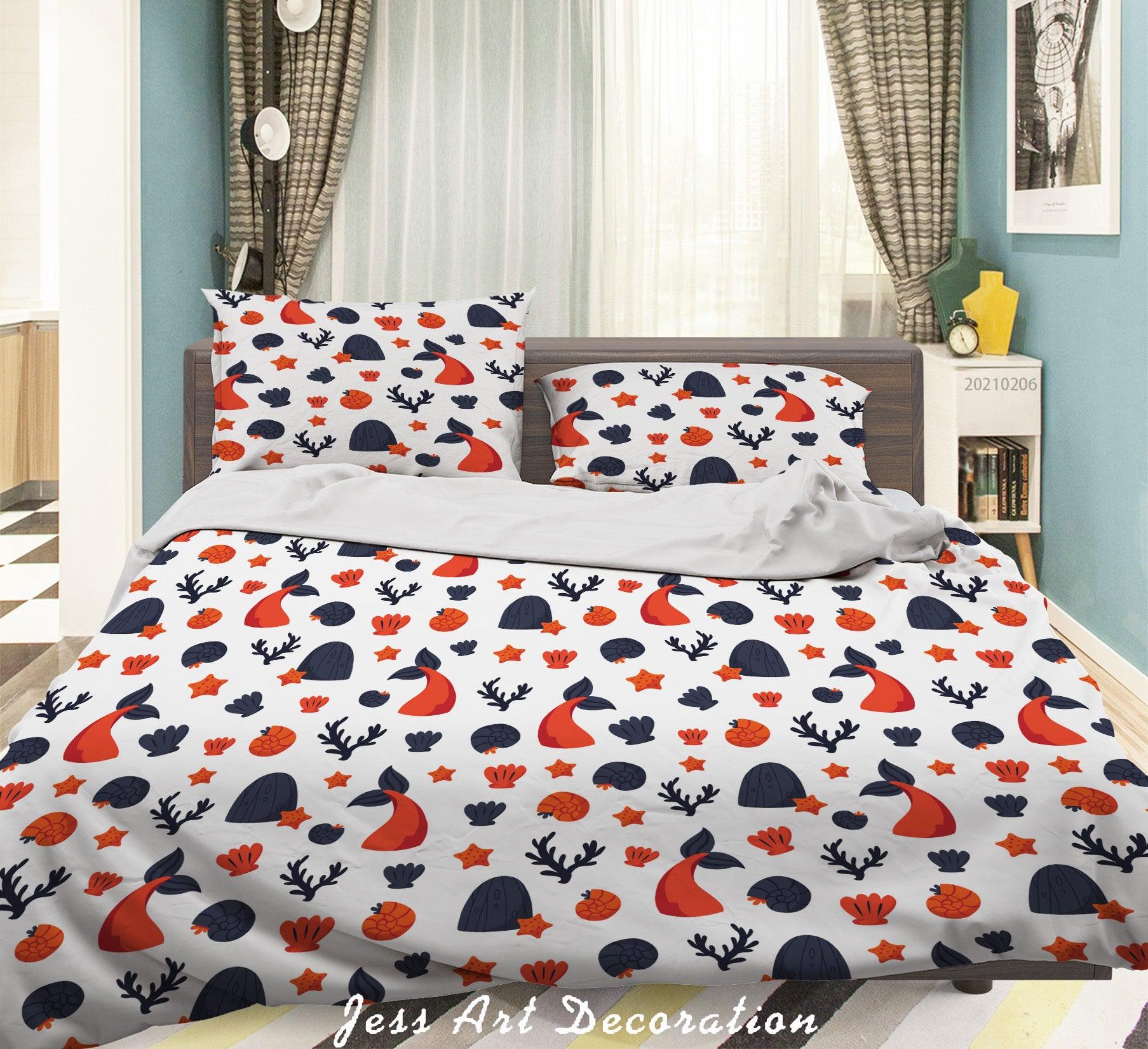 3D Hand Drawn Mermaid Coral Quilt Cover Set Bedding Set Duvet Cover Pillowcases 160- Jess Art Decoration