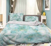 3D Watercolor Green Marble Quilt Cover Set Bedding Set Duvet Cover Pillowcases 67 LQH- Jess Art Decoration
