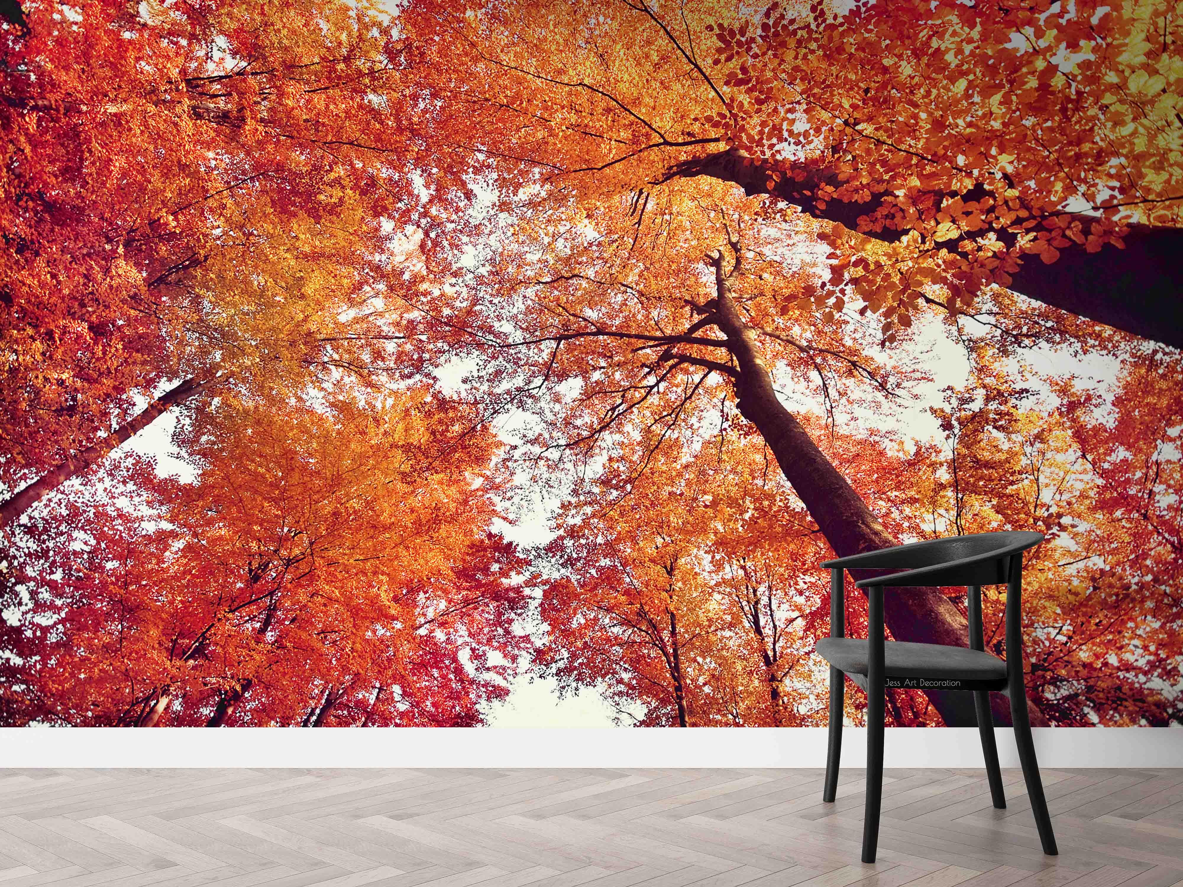 3D Plant Forest Maple Leaf Red Landscape Wall Mural Wallpaper LLL 1968- Jess Art Decoration