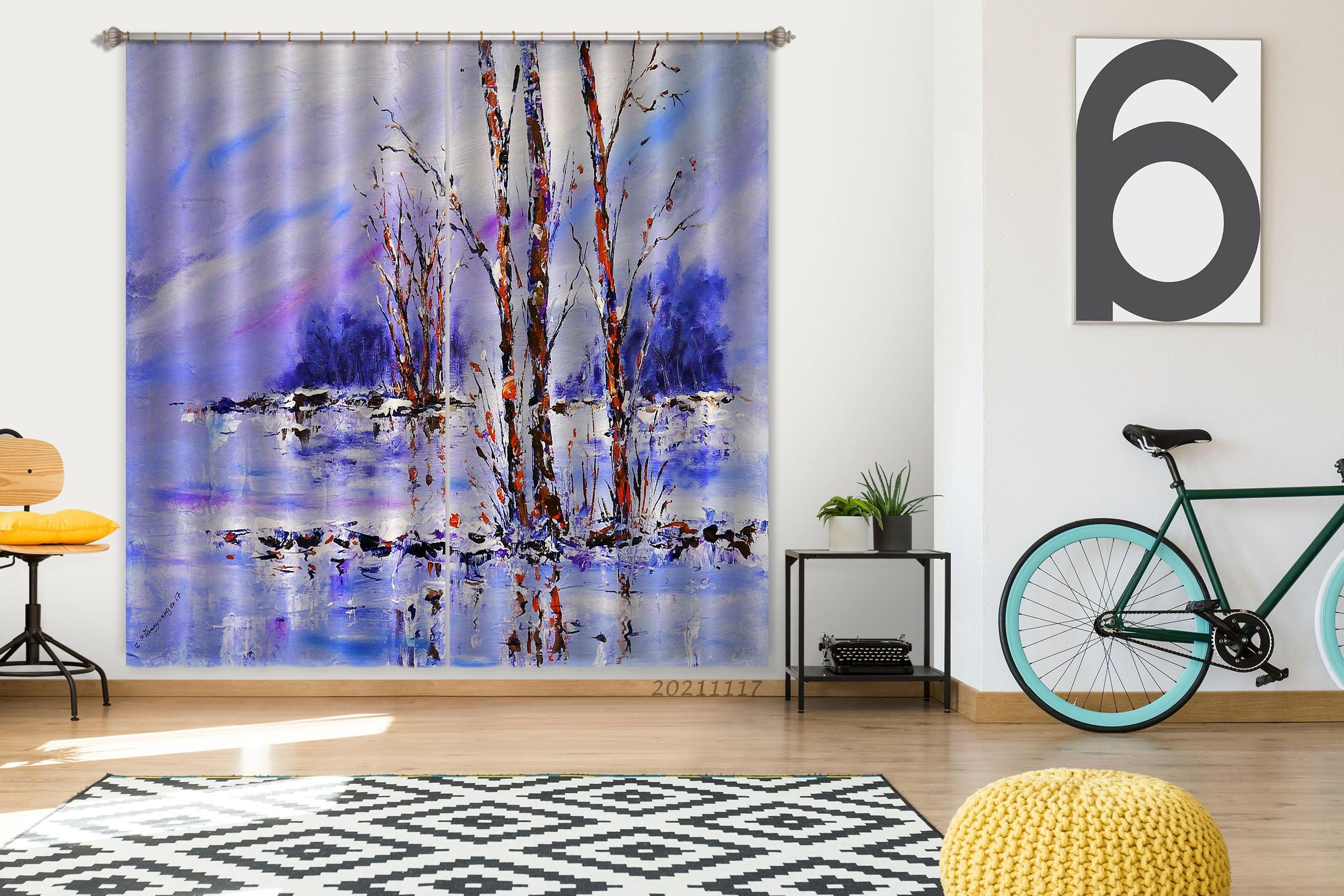 3D Landscape Oil Painting Curtains and Drapes LQH 186- Jess Art Decoration