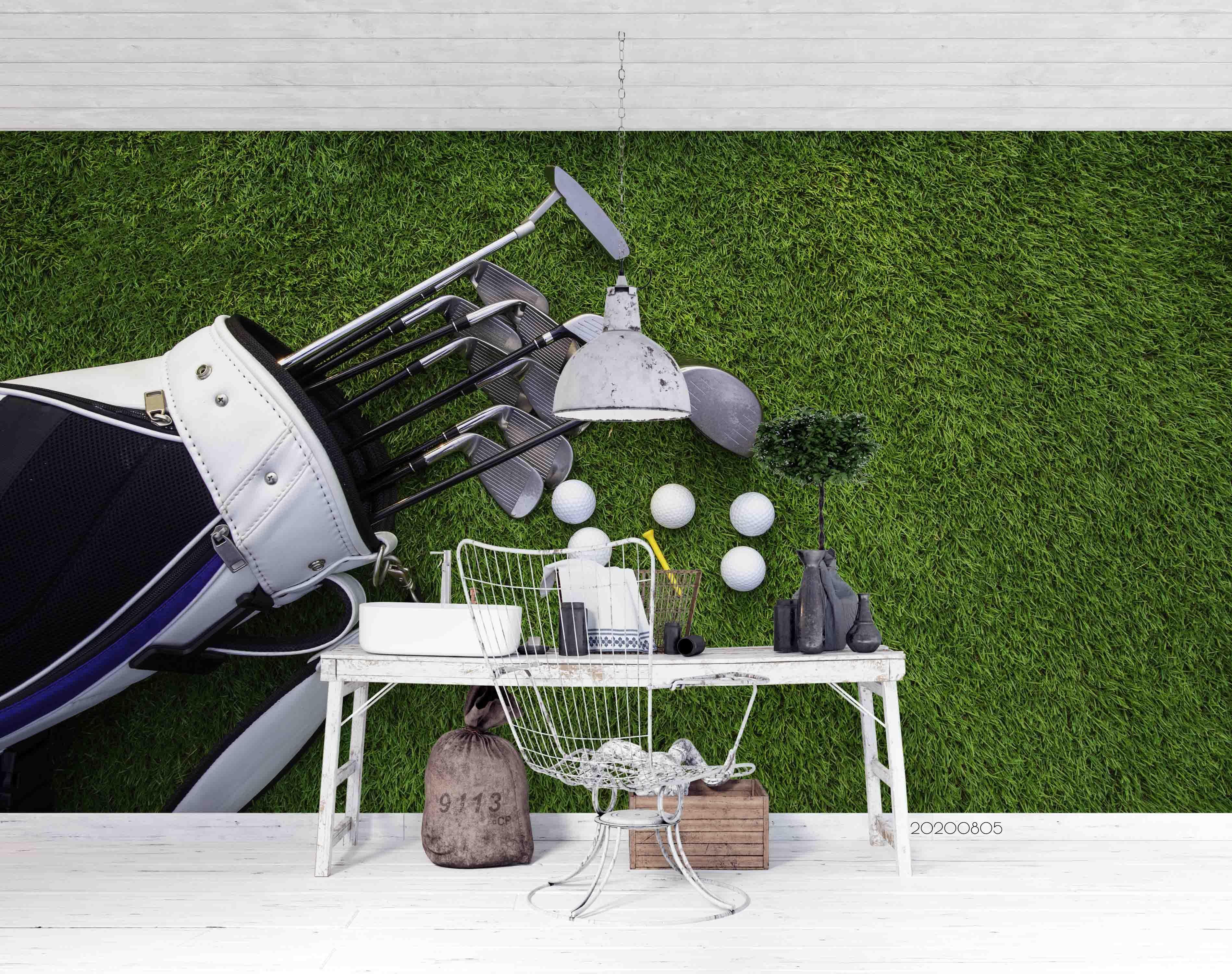 3D Green Grass Golf Ball Wall Mural Wallpaper SF 40- Jess Art Decoration