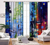 3D Abstract Color Graffiti Curtains and Drapes LQH 240- Jess Art Decoration