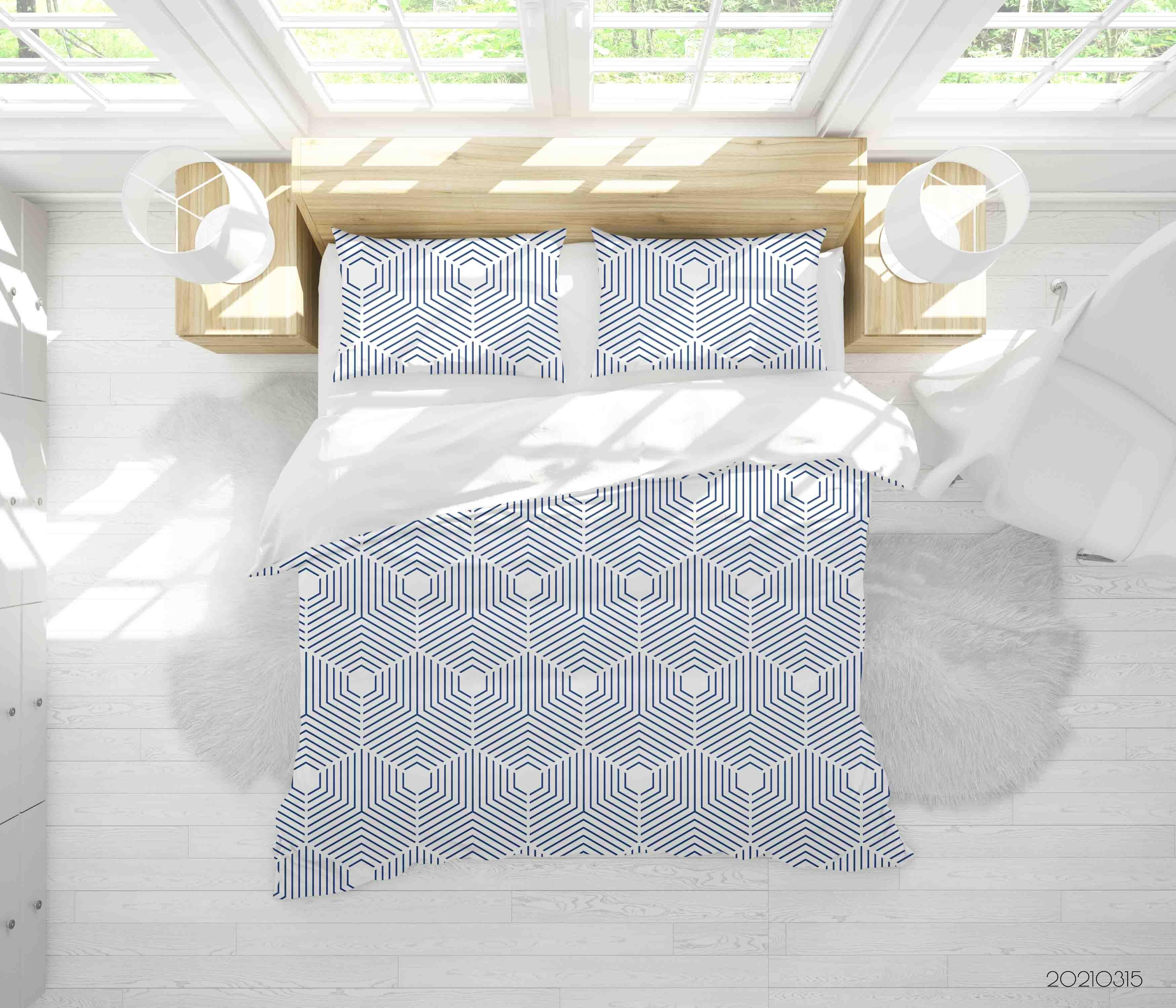3D Abstract Geometric Art Decoration Quilt Cover Set Bedding Set Duvet Cover Pillowcases 233- Jess Art Decoration