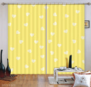 3D Yellow Heart Pattern Curtains and Drapes LQH 74- Jess Art Decoration