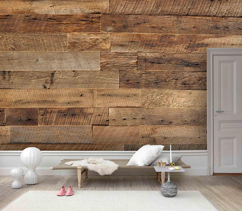 3D Brown Wood Board Texture Wall Mural Wallpaper LQH 46- Jess Art Decoration