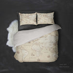 3D Retro World Map Quilt Cover Set Bedding Set Pillowcases 57- Jess Art Decoration