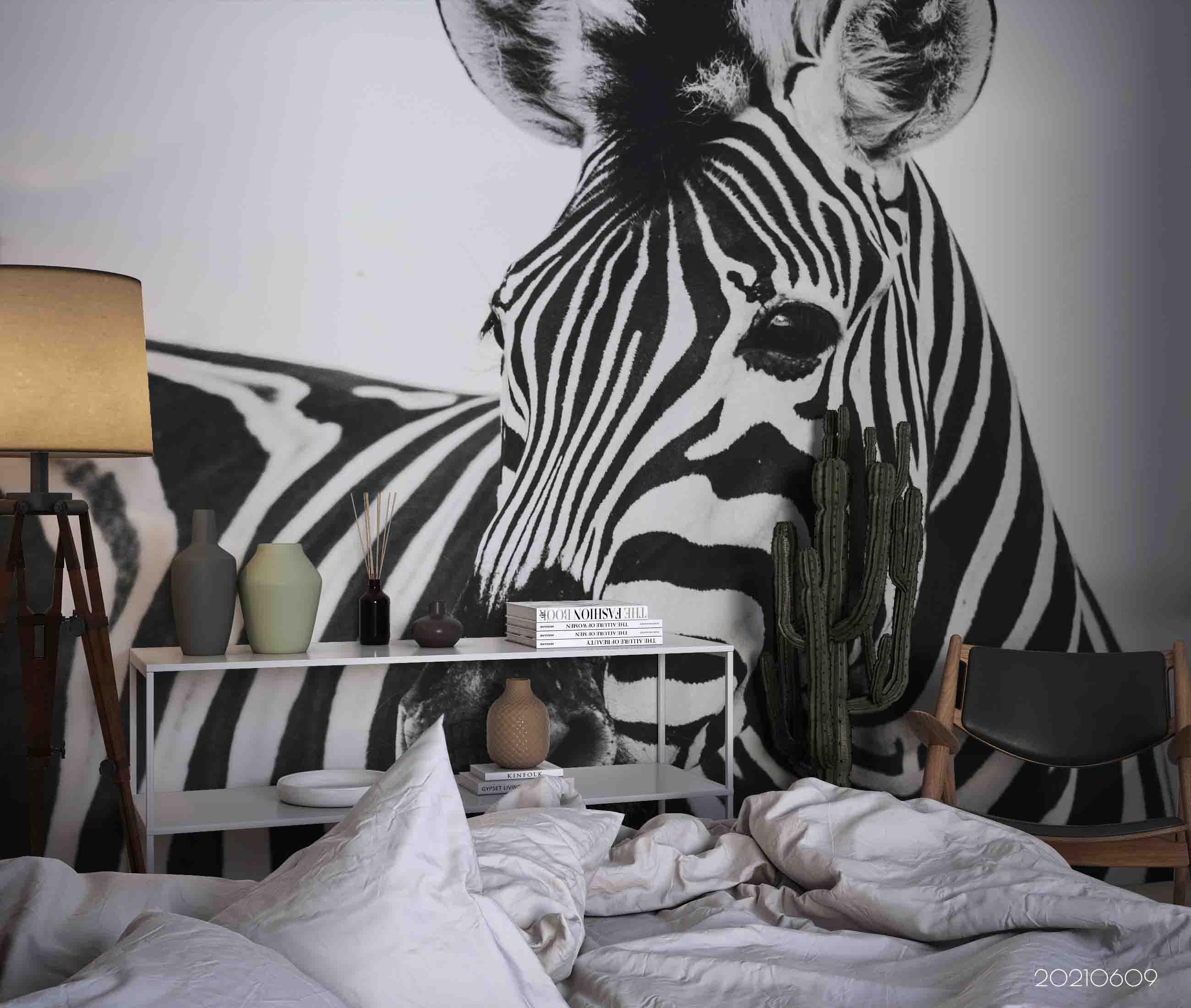 3D  Africa Animal Zebra Wall Mural Wallpaper SWW1670- Jess Art Decoration