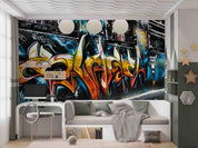 Graffiti Alphabet Orangutan Wallpaper typography graffiti wall mural for teen room or studio - view 3