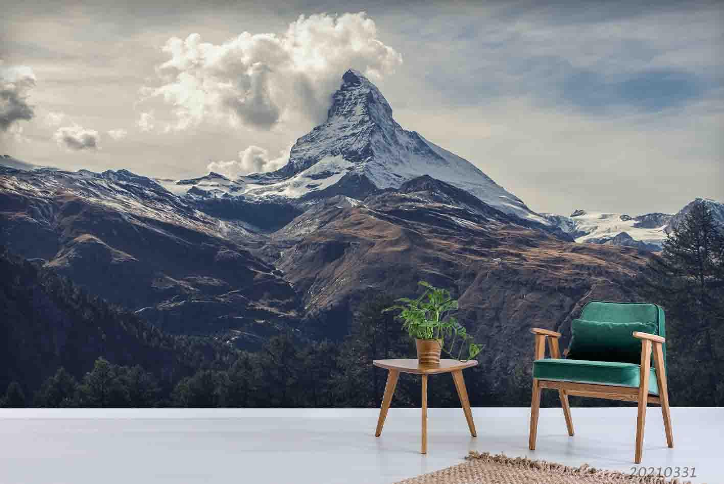 3D Cloud Mountain Sky Wall Mural Wallpaper LQH 516- Jess Art Decoration