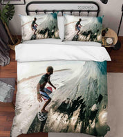 3D Ocean Wave Surfing Quilt Cover Set Bedding Set Duvet Cover Pillowcases 17- Jess Art Decoration